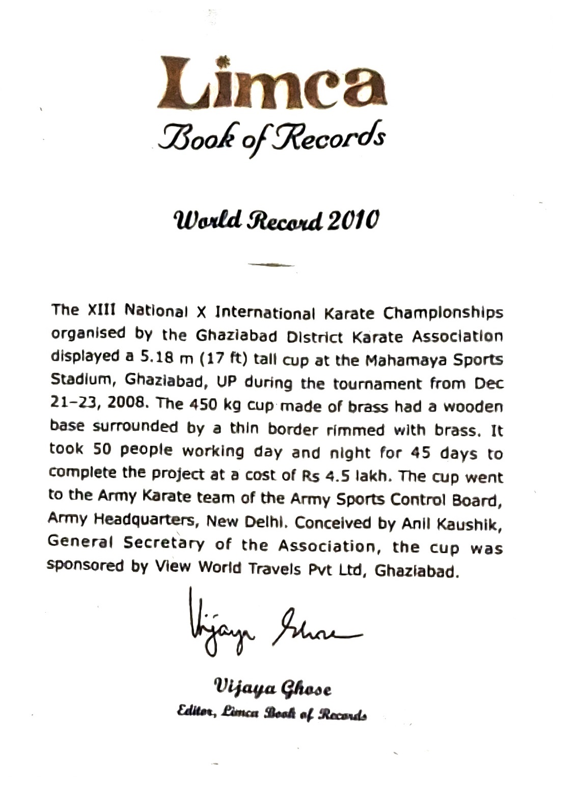 Limca Book Record 2011